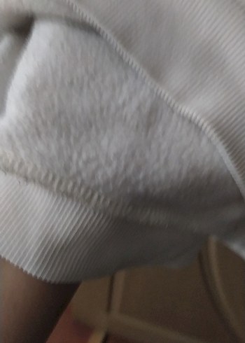 l Beden beyaz Renk Beyaz Kapüşonlu Rahat Kesim Sweatshirt orjinal