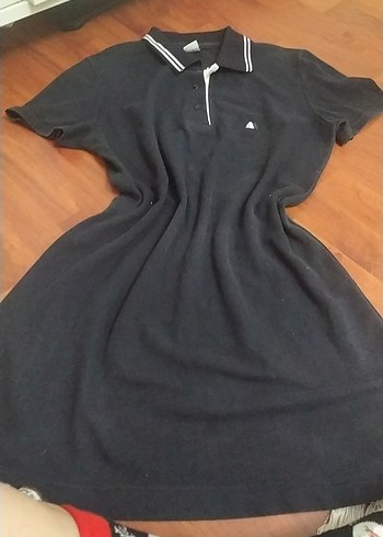 U.S Polo Assn. Siyah Polo Yaka Midi Kadın Elbise