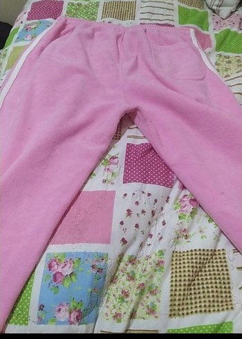 l Beden Kadın Pembe Rahat Kesim Fermuarlı Eşofman Altı