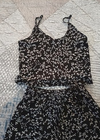 Siyah Bağcıklı Mini Kadın krop sort ikili urün S beden uymlu - Görsel 4