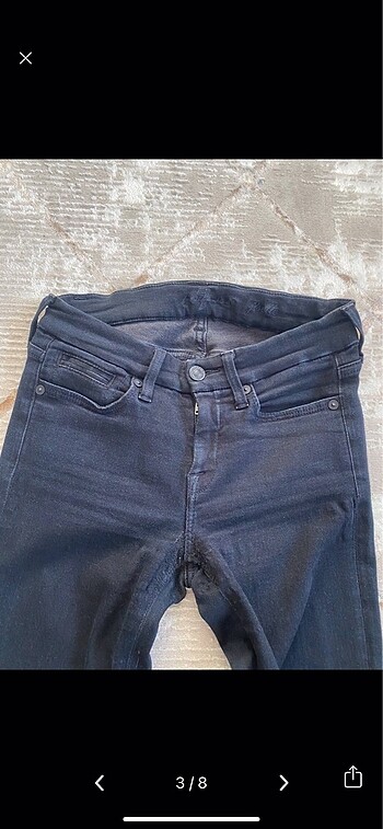 34 Beden 7 For All Mankind İspanyol Paça Siyah Jean