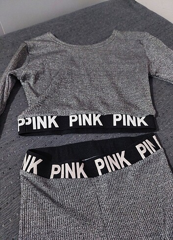 Diğer Pink crop tayt takımı 