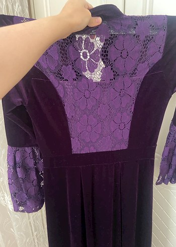 40 Beden mor Renk Vintage mor kadife elbise