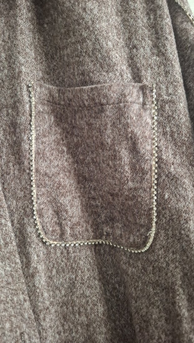 Taş Detaylı Düğmeli Bol Kesim Kahverengi Kışlık Gömlek - Görsel 3