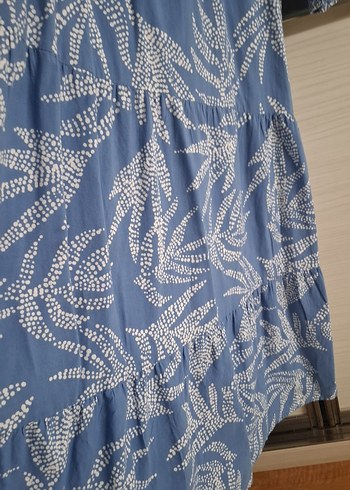 Mavi Bohem Uzun Kollu Uzun Elbise - Görsel 8