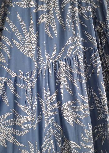 Mavi Bohem Uzun Kollu Uzun Elbise - Görsel 3