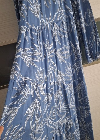 Mavi Bohem Uzun Kollu Uzun Elbise - Görsel 2