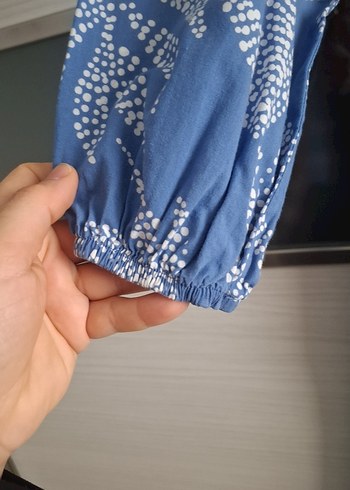 Mavi Bohem Uzun Kollu Uzun Elbise - Görsel 5