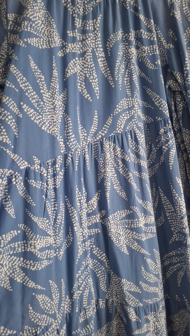 Mavi Bohem Uzun Kollu Uzun Elbise - Görsel 3