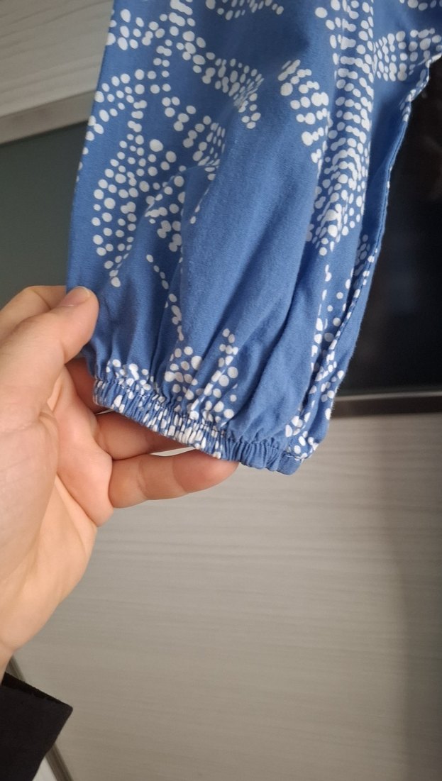 Mavi Bohem Uzun Kollu Uzun Elbise - Görsel 5