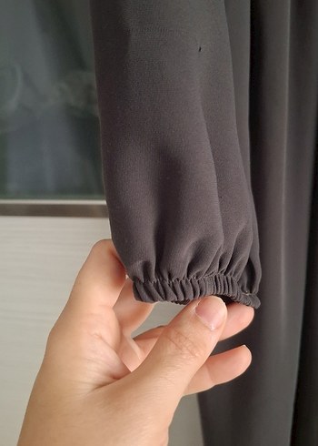 Drapeli Haki Uzun Kollu Kadın Elbise - Görsel 3