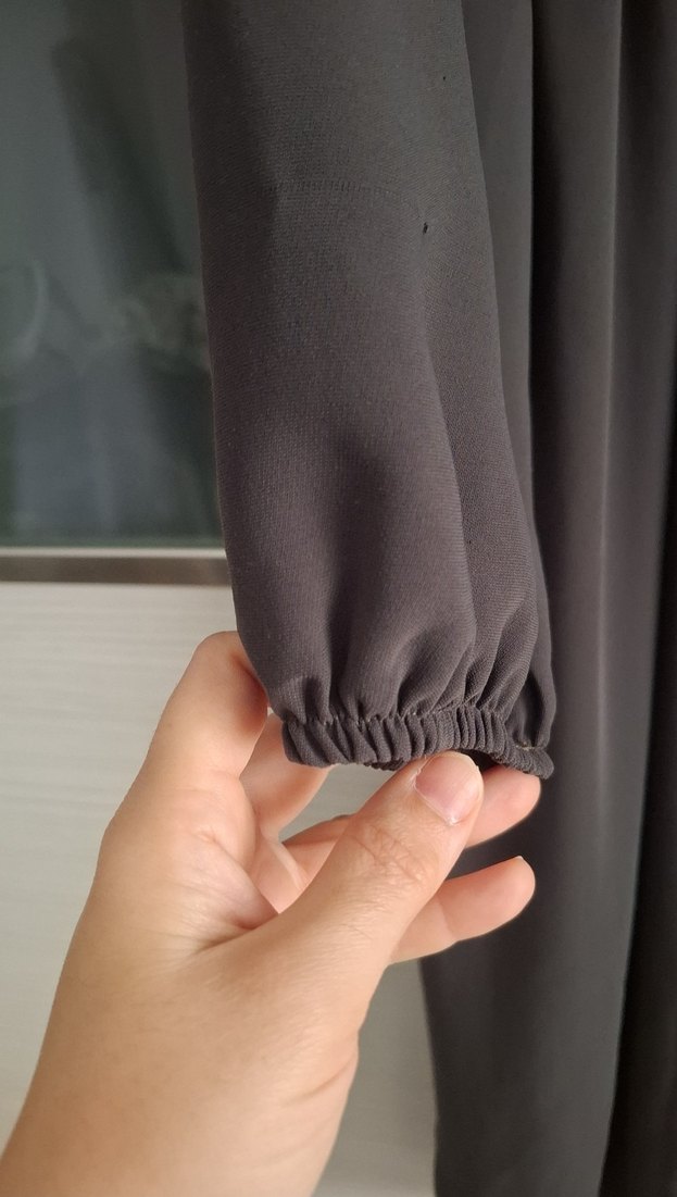 Drapeli Haki Uzun Kollu Kadın Elbise - Görsel 3