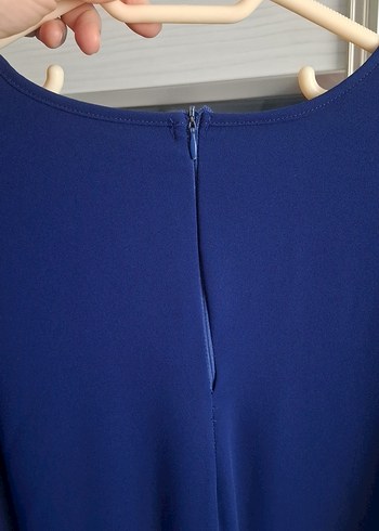 Koyu Mavi Uzun Kollu Salaş Elbise - Görsel 6