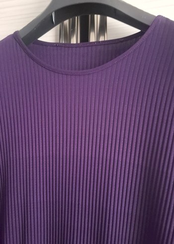 Mor Piliseli Uzun Kollu Tunik/Etek Takım - Görsel 7