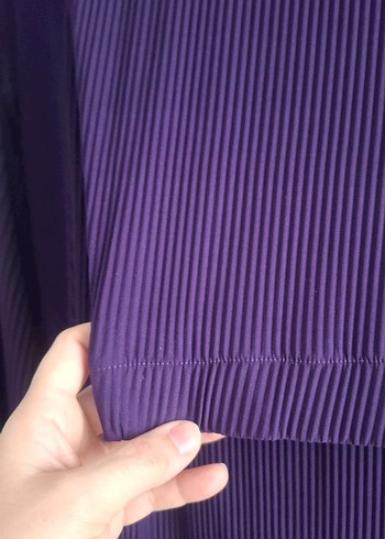 Mor Piliseli Uzun Kollu Tunik/Etek Takım - Görsel 2