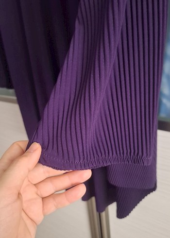 Mor Piliseli Uzun Kollu Tunik/Etek Takım - Görsel 6