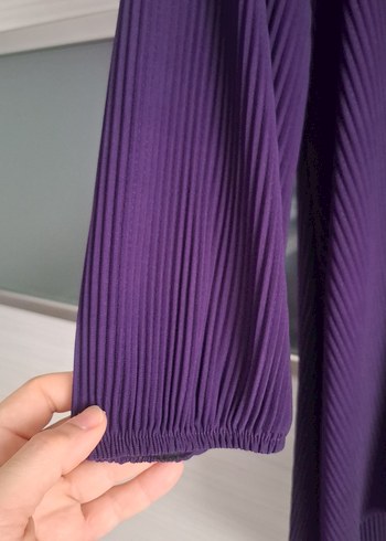 Mor Piliseli Uzun Kollu Tunik/Etek Takım - Görsel 4