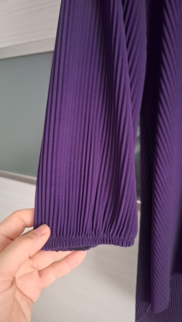 Mor Piliseli Uzun Kollu Tunik/Etek Takım - Görsel 4