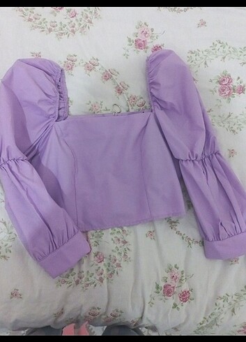 Trendyolmilla balon kol crop bluz 