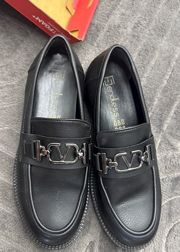 Diğer Siyah loafer kadın ayakkabı