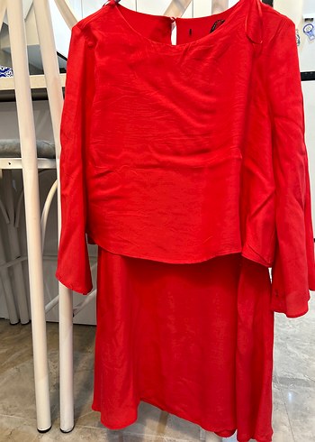 Kırmızı, Salaş Kesim, elbise - Görsel 5