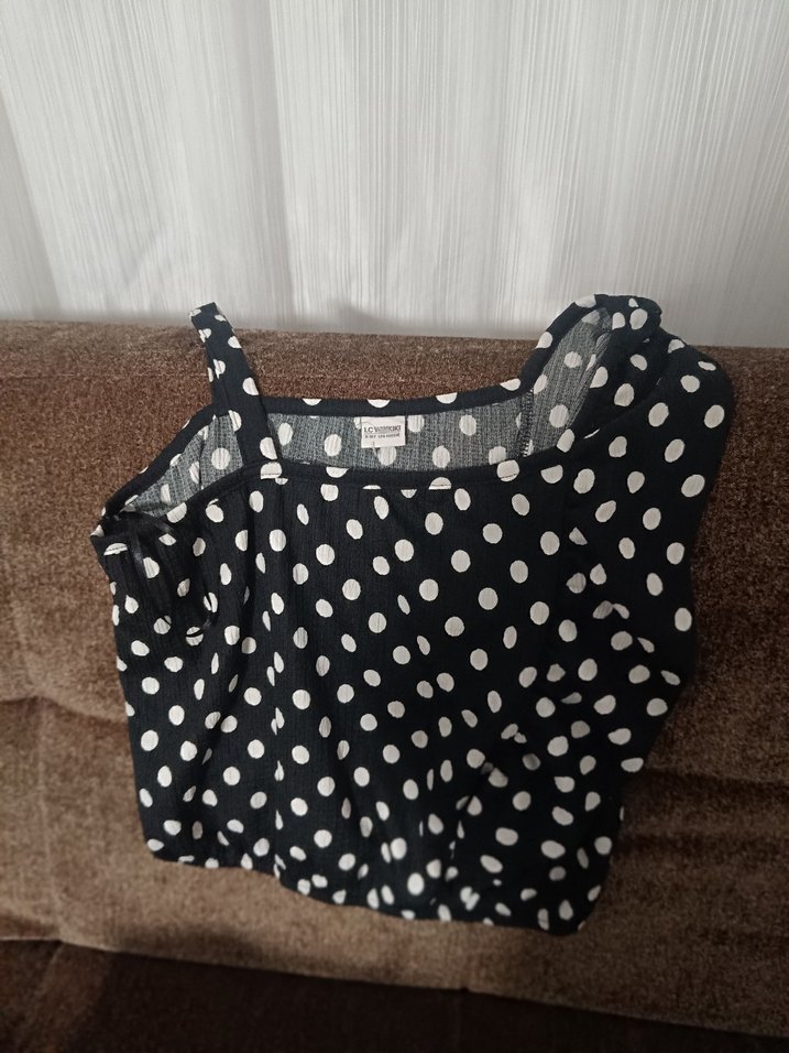 askılı Siyah Puantiyeli penye - Görsel 2