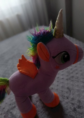 Renkli Mor Unicorn Peluş Oyuncak - Görsel 2