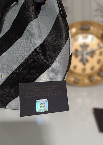 Gri siyah Zebra Desenli Kadın Omuz çanta - Görsel 4