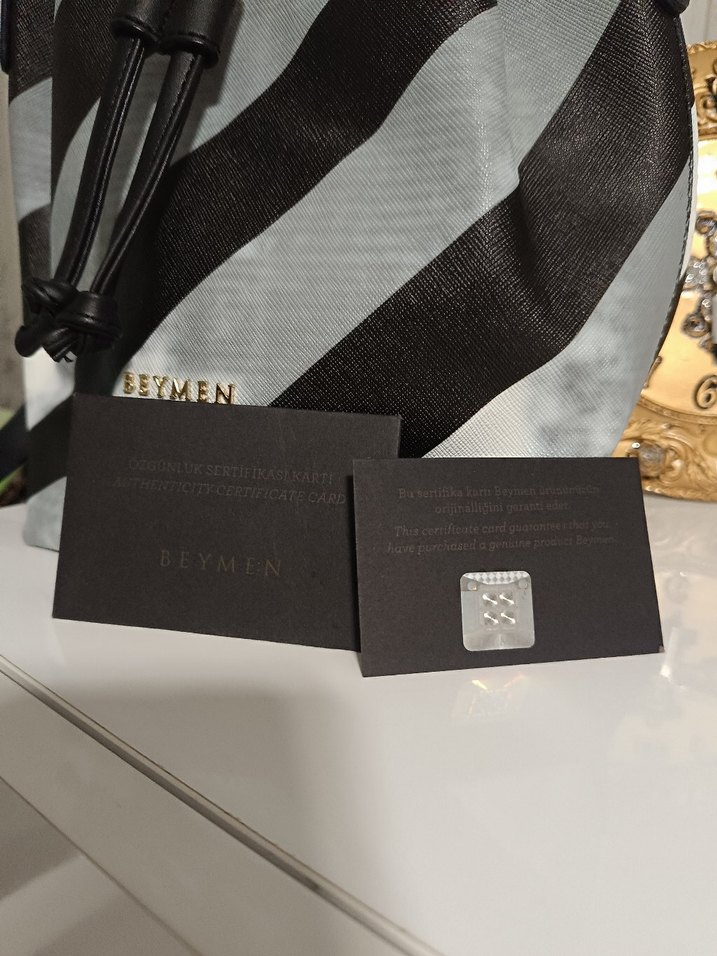 Gri siyah Zebra Desenli Kadın Omuz çanta - Görsel 3