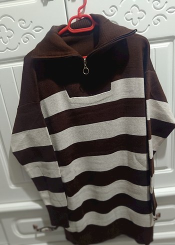 Kadın Kahverengi Çizgili standart sıfır ürün - Görsel 3