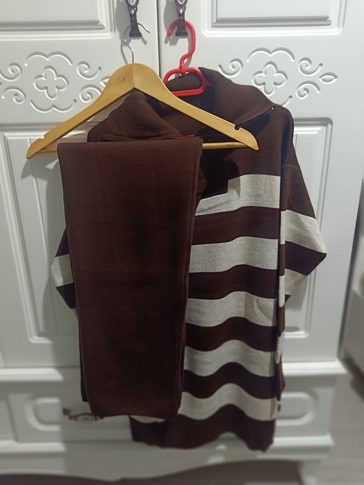 Kadın Kahverengi Çizgili standart sıfır ürün - Görsel 2