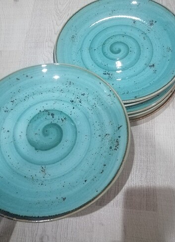  Beden mavi Renk Tulu porselen servis tabağı 