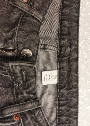 Denim&Co Gri Uzun Bol Kesim Keten Kot