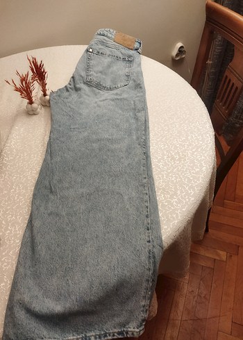 Denim&Co Gri Bol Kesim Midi Kot Pantolon