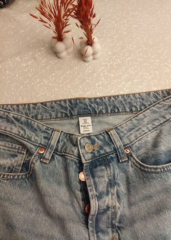 40 Beden Gri Bol Kesim Midi Kot Pantolon