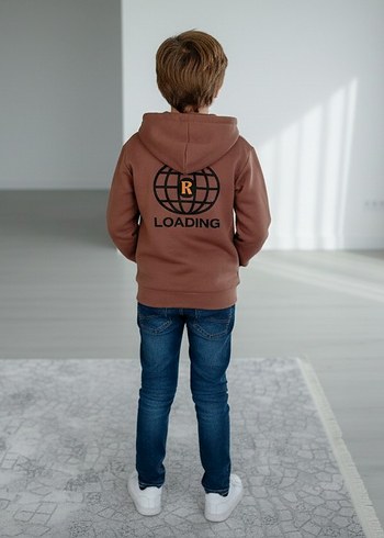 Erkek Çocuk Kahverengi Fermuarlı Sweatshirt - Görsel 2