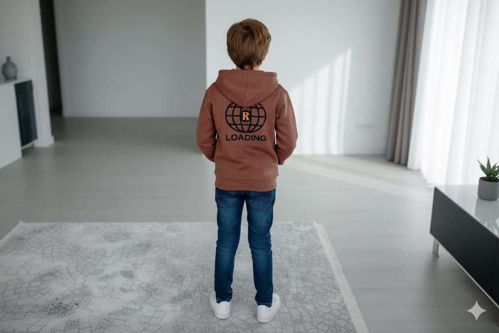 Erkek Çocuk Kahverengi Fermuarlı Sweatshirt - Görsel 2