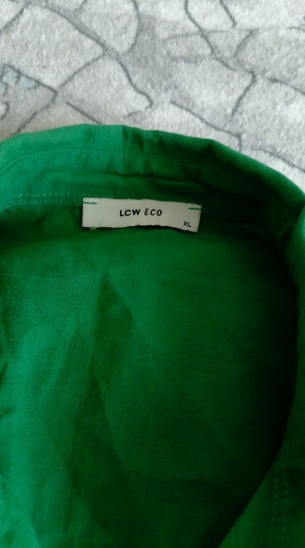 Düğmeli Yeşil Erkek Gömlek - Görsel 4