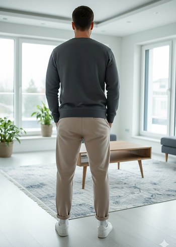 Bej erkek oantolon - Görsel 4