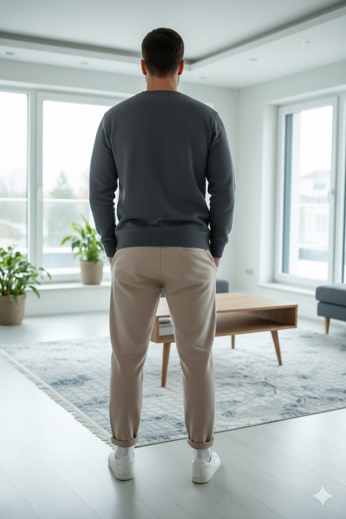 Bej erkek oantolon - Görsel 4