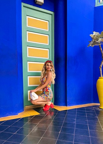 Renkli Straplez Mini Elbise - Görsel 7