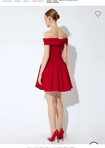 Kırmızı Straplez Mini Abiye Elbise - Görsel 12