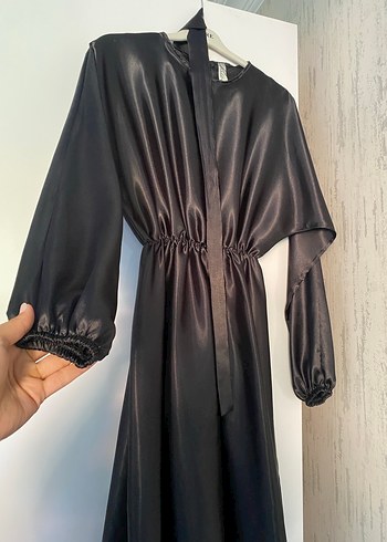 Siyah Uzun Kollu Kadın Elbise - Görsel 2