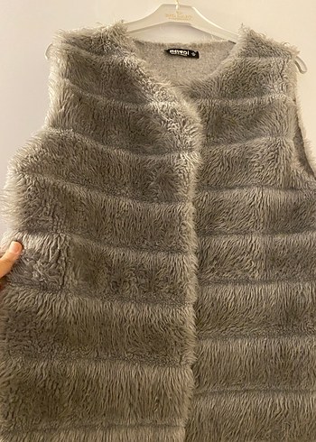 Gri Kürk Yelek - Görsel 2