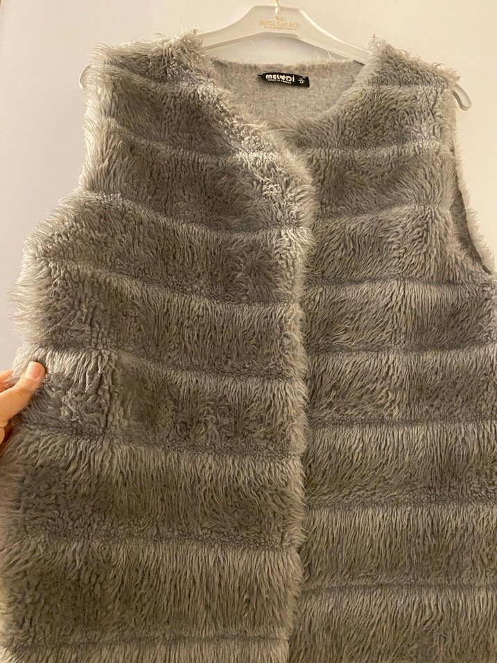 Gri Kürk Yelek - Görsel 2