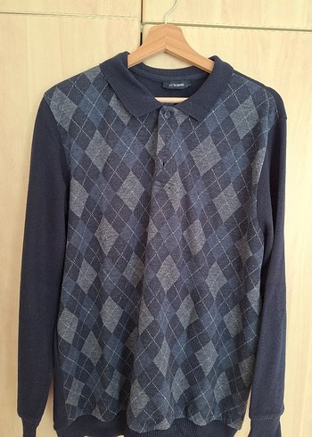 LC Waikiki Lacivert Argyle Desenli Polo Yaka Triko Kazak Lcw Marka