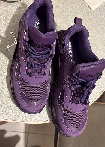 Mor Balenciaga Yüksek Topuklu Spor Ayakkabı