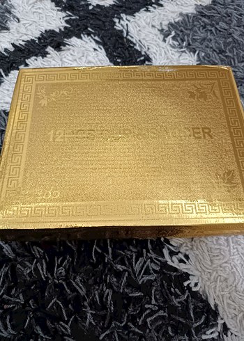 Altın Renkli Kıbrıs Temalı 12li Kahve Fincanı Seti - Görsel 12