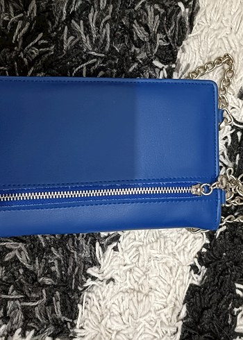 Mavi Deri Kadın Telefonlu Çarpaz Çanta - Görsel 6