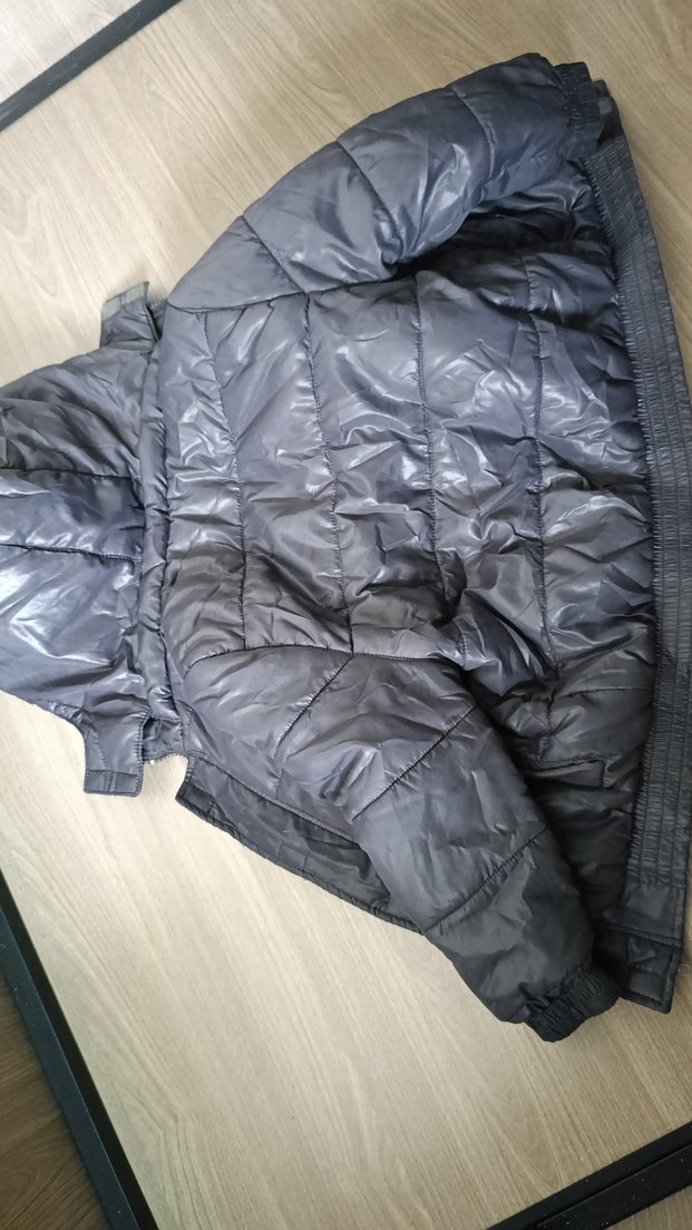 Kapüşonlu parlak Gri Erkek Çocuk Mont/ Koton marka - Görsel 2